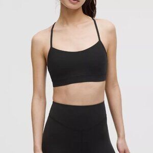 Lululemon Flow Y Bra Nulu Light Support A-C cup Size 4 black and grey